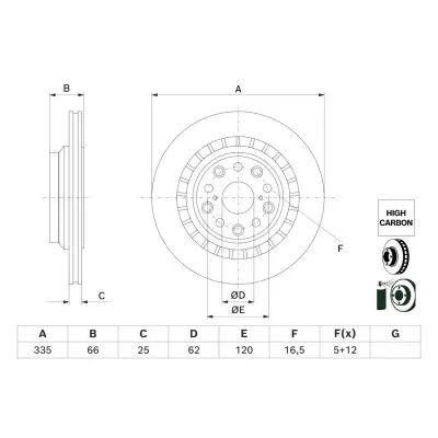 Disco de freno BOSCH 0 986 479 H65 Oferta